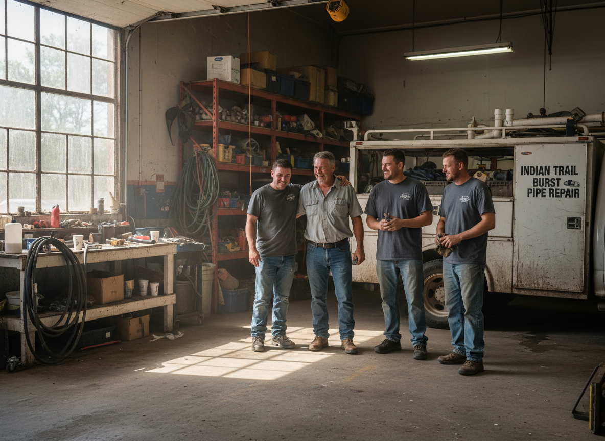 Indian Trail Burst Pipe Repair CO team